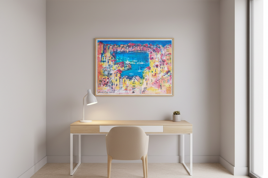 "Mediterranean Harbour" - Marita Vaskova, Acrylic on Canvas, 42 × 59 cm