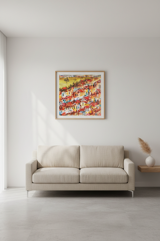 "Amber Afternoon", Marita Vaskova, Acrylic on Canvas, 39 x 39 cm