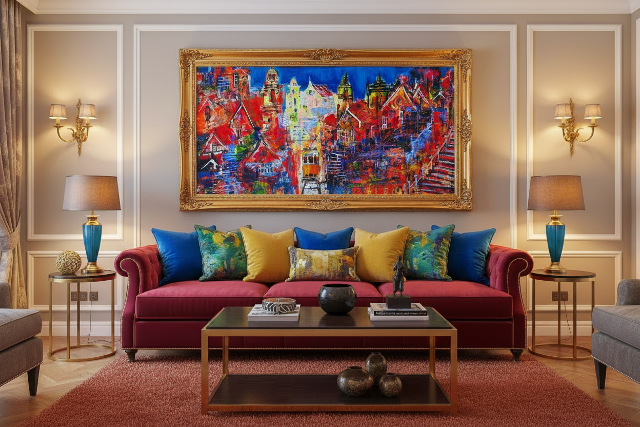 "Morning", Marita Vaskova, Original Painting, Acrylic, 39 x 79 cm