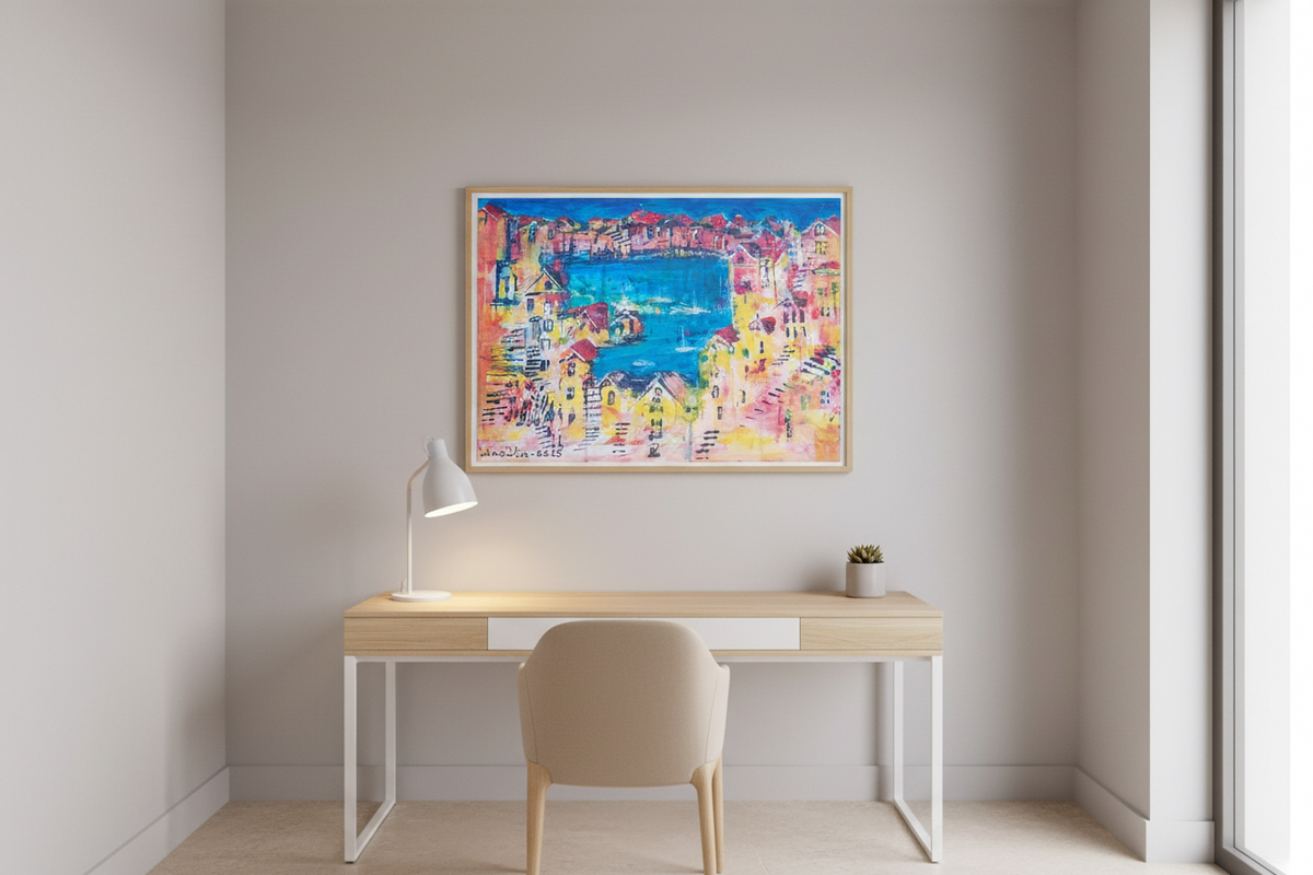 "Mediterranean Harbour" - Marita Vaskova, Acrylic on Canvas, 42 × 59 cm