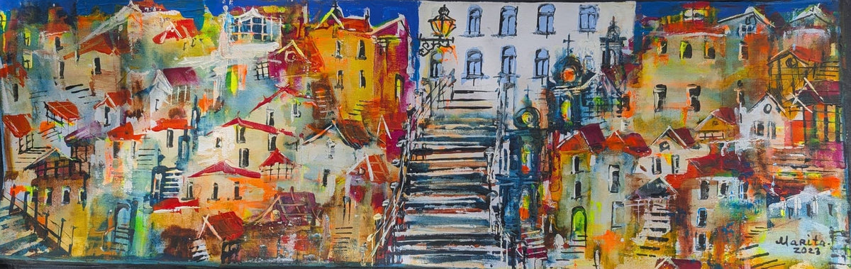 "Alfama District in Lisbon" 90 cm x 30 cm
