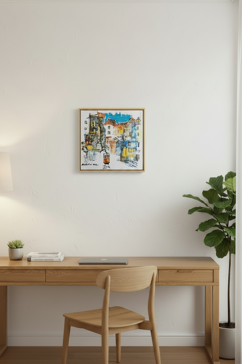 "The City Breathes", Marita Vaskova, Acrylic on Canvas, 30 x 30 cm