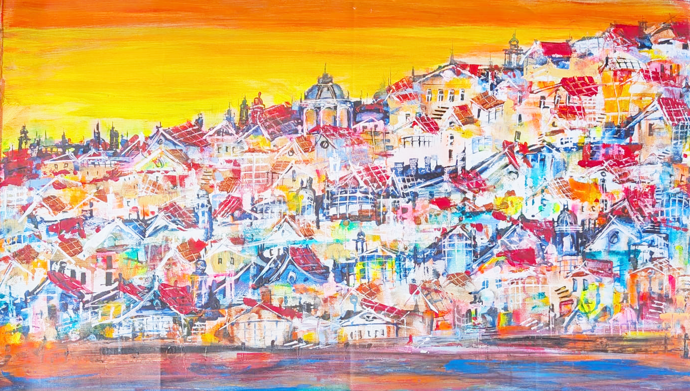 "Golden Hour, Lisbon", Marita Vaskova, Acrylic on Canvas, 100 x 60 cm