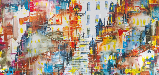 "An Openning", Marita Vaskova, Acrylic on Canvas, 39 x 79 cm