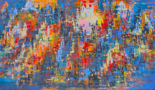 "City of Seven Hills", Marita Vaskova, Acrylic on Canvas, 80 x 120 cm