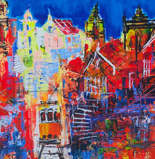"Morning", Marita Vaskova, Original Painting, Acrylic, 39 x 79 cm