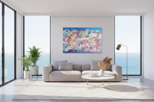 "Hillside in Full Light" - Marita Vaskova, Acrylic on Canvas, 42 × 59 cm